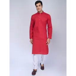 BELLAZO Mandarin Collar Cotton Strigth Kurta-picture-13