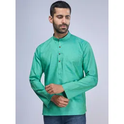 BELLAZO Mandarin Collar Cotton Strigth Kurta image 1