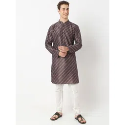 BELLAZO Mandarin Collar Striped Embellished Sequinned Straight Kurta-picture-26