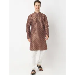 BELLAZO Mandarin Collar Striped Embellished Sequinned Straight Kurta-picture-33