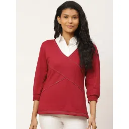 Belle Fille Maroon Regular Fit Sweatshirt-picture-44