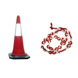 Bellestone Orange PVC Traffic Safety Cone With 20 Mtr Chain Pack of 20-picture-35