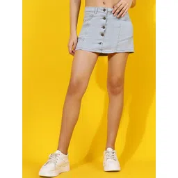 Belliskey Denim A-Line Mini Skirt-picture-35