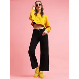 Belliskey Women Flared High-Rise Clean Look Denim Jeans-picture-13