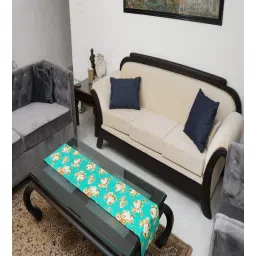 bells & whistles Floral (72x13) Sea Green & White Cotton Table Runner-picture-14