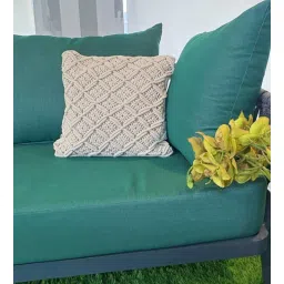 bells & whistles Knotty 100% Cotton 16x16 Inches Macrame Cushion Cover in Ivory Colour-picture-19