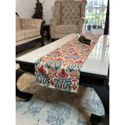 Bells & Whistles Matmee Beige Cotton Ikat Table Runner-picture-42