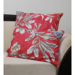 bells & whistles Red Floral 100% Cotton 16 x 16 Inches Cushion Cover-picture-45