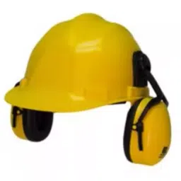 BELLSTONE Safety Helmet With Rachet & Ear Muff Yellow Color-image-3