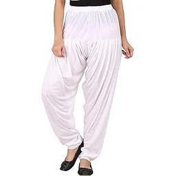 belonas Viscose Womens Patiala Pant White Color-picture-30