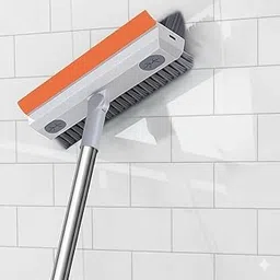 BELOXY 2-in-1 Bathroom Cleaning Brush with Wiper - Long Handle 180° Rotate Toilet Brush, Tiles Cleaning, Floor Scrub for Kitchen and Bathroom Accessories (Orange 3 in 1)-picture-19