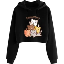 beltly Cute Crop Hoodie cat Women Sweatshirt Causal Stylish Latest Black Pink Lavender White Girl 499 599 Under-picture-23