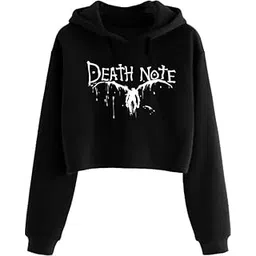 beltly Deathnote Crop Hoodie Women Sweatshirt Causal Stylish Latest Black Pink Lavender White Girl 499 599 Under-picture-21
