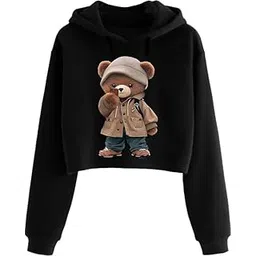beltly Teddy Crop Cute Hoodie Sweatshirt Women Casual Stylish Latest White Black Pink Lavender Beige Girl-picture-26