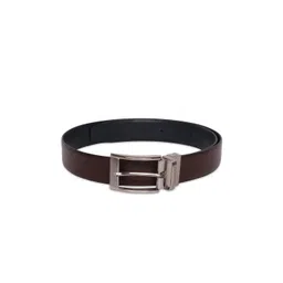 Belwaba Men Brown Textured Leather Formal Belt-image-1