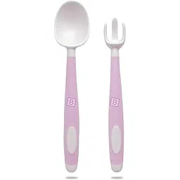Bembika Baby Training Spoon Twist Spoon, Baby Silicone Training Spoon for Baby, Baby Spoon and Fork Set, Baby Spoon Feeding (Blush).-picture-13
