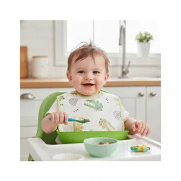 Bembika Baby Feeding Essential Baby Fabric Feeding Bib Waterproof - Green-picture-28