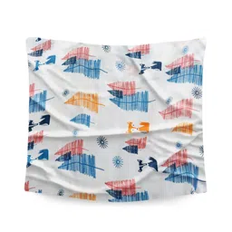 Bembika Bamboo Cotton Muslin Swaddle Wrap Blanket Baby Pine Tree Pattern - Red-picture-14