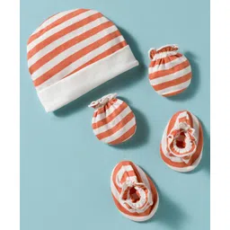 Ben Benny Interlock Knit Cap Mittens & Booties Set With Stripes White - Diameter 9.5 cm-picture-37