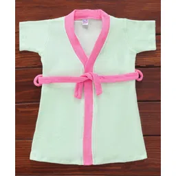 Ben Benny Terry Half Sleeves Solid Colour Bath Robe- Sky Blue-picture-13