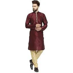 ben martin Men's Silk Blend Kurta & Pyjama Set (BM-DKPA)-picture-20