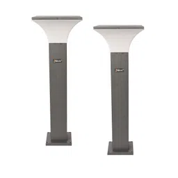 BENE Helsinki Bollard 2 Pieces Grey & White Waterproof Metal Outdoor Lamps-picture-19