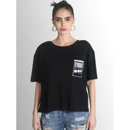 Bene Kleed Black Cotton Graphic Print T-Shirt-picture-44