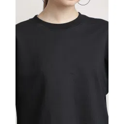 Bene Kleed Black Cotton Relaxed Fit Oversized Sweatshirt image 5