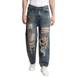 Bene Kleed Blue Cotton Loose fit Solid Jeans-picture-16