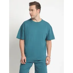 Bene Kleed Blue Cotton Loose fit Solid T-Shirt-picture-46