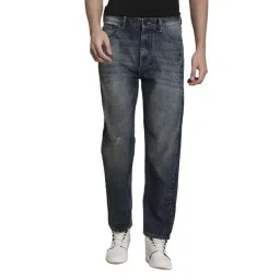 Bene Kleed Blue Cotton Relaxed Fit Solid Jeans-picture-32
