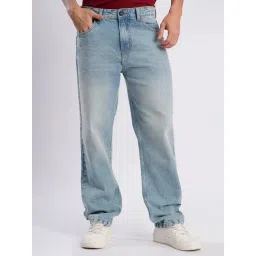 Bene Kleed Light Blue Cotton Solid Straight Fit Mid Rise Jeans-picture-31