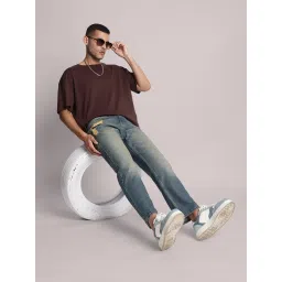 Bene Kleed Men Cotton Relaxed Fit Mildly Distressed Heavy Fade Jeans image 5