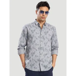 Bene Kleed Men Floral Printed Spread Collar Cotton Casual Shirt-picture-30