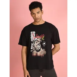 Bene Kleed Men Graphic Printed Round Neck Cotton Oversized T-shirt-picture-28