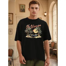 Bene Kleed Men Graphic Printed Round Neck Pure Cotton Oversized T-shirt-picture-16