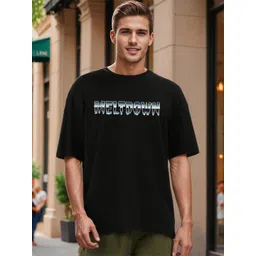 Bene Kleed Men Graphic Printed Round Neck Pure Cotton Oversized T-shirt-picture-17