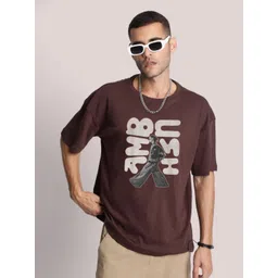 Bene Kleed Men Graphic Printed Round Neck Pure Cotton Oversized T-shirt-picture-18