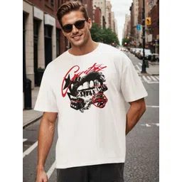 Bene Kleed Men Graphic Printed Round Neck Pure Cotton Oversized T-shirt-picture-43