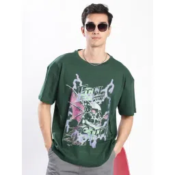 Bene Kleed Men Green Graphic T-Shirt-picture-41