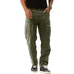 bene kleed Men Overdyed Relaxed Fit Solid Cargo Trousers-picture-23