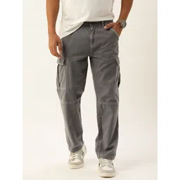 Bene Kleed Men Relaxed Fit Cotton Cargos Trousers with Contrast stitch-picture-13