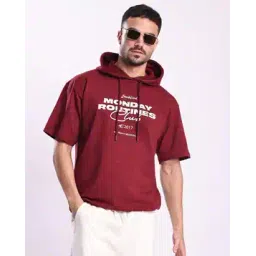 bene kleed Men Relaxed Fit Cotton Graphic Hooded Sweatshirt-picture-12