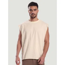 Bene Kleed Men Solid Round Neck Cotton Oversized T-shirt-picture-15