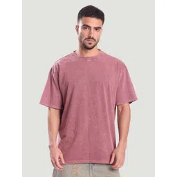 Bene Kleed Men Solid Round Neck Cotton Oversized T-shirt-picture-31
