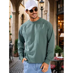 Bene Kleed Men Solid Round Neck Cotton Sweatshirt-picture-30