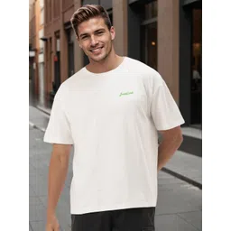 Bene Kleed Men Solid Round Neck Pure Cotton Oversized T-shirt-picture-27