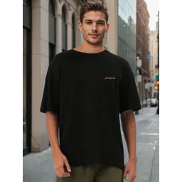 Bene Kleed Men Solid Round Neck Pure Cotton Oversized T-shirt-picture-28