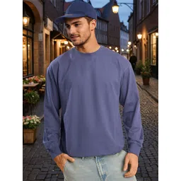 Bene Kleed Men Solid Round Neck Relaxed Fit Sweatshirt-picture-31