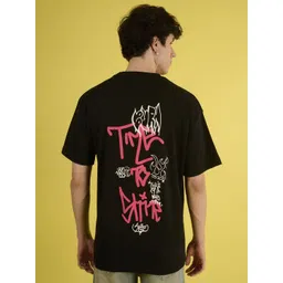 Bene Kleed Men Typography Printed Round Neck Cotton Oversized T-shirt-picture-29